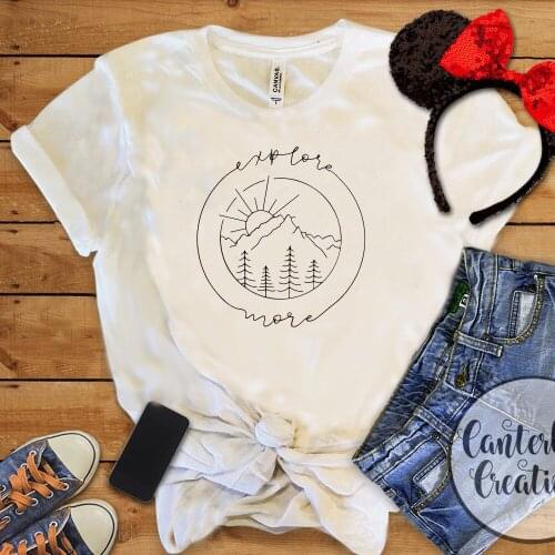 2020 New Explore More Shirt Explore Nature T-shirt Happy Camping Tee Unisex Couple Camper Tee-shirt Harajuku Shirt