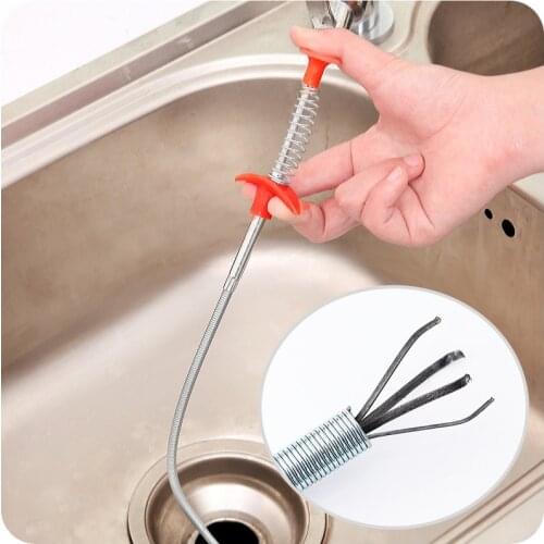 160cm Drain Snake Drain Cleaner Sticks Clog Remover Cleaning Tools Spring Pipe Dredging Tools Sewer Cleaning