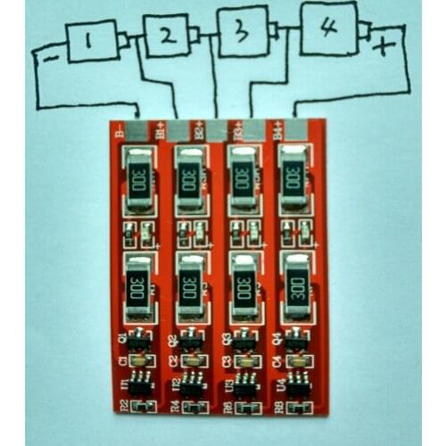 BMS Protection Board w/ Balance for 1~4 cell 3.2V Lithium iron phosphate Battery