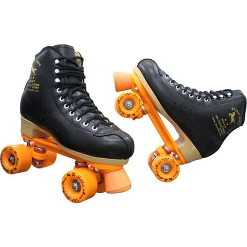 Professional Parenting Two Line Roller Skates Shoes Double Row Skating 4 PU Wheels High Grade PVC Leather Children Adult IB49