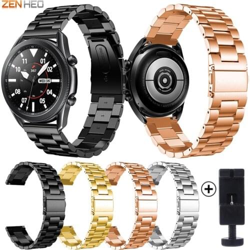 20mm 22mm Stainless Steel Watchband For Samsung Galaxy Watch3 45mm 41mm Smart Watch Band Strap For Samsung Galaxy Watch 3