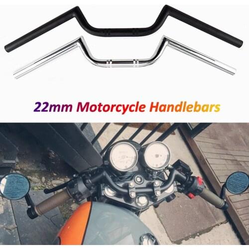 Motorcycle Handlebars 22mm M-Bars Retro Motorbike Steering Wheel for Suzuki Scrambler Tracker Cafe Racer Royal Enfield Triumph