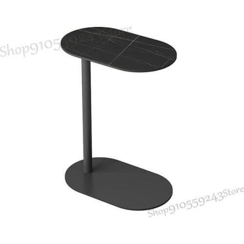 Modern And Simple Rock Board Oval Sofa Side Table Light Luxury Living Room Side Table Narrow Side Small Corner Table Mobile Beds