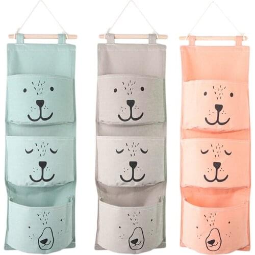 Wall Hanging Storage Bags Linen Closet Children Room Organizer Pouch For Toys Books Cosmetic Sundries Organizer