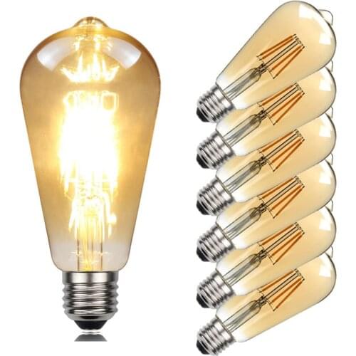 Antique E27 Bombilla Retro Edison LED Bulb 4W 6W 8W LED Lamp Filament Light 110/220V Warm white Vintage Glass decoration Lamp