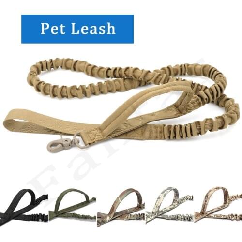 Tactical Dog Leash Outdoor Tactical Military Training Pet Leash Retractable Nylon 2 Handle Quick Release Dog Leash Leads Rope