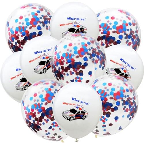 10pcs Vehicles Balloons School Bus Ambulance Confetti Balloon for Kids Birthday Party Supplies Baby Shower Decoration