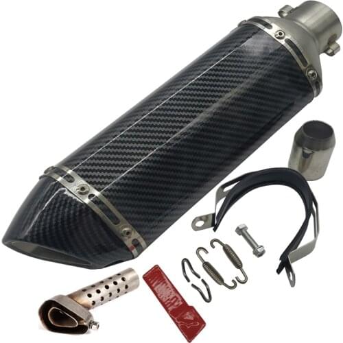 470MM Length Universal Carbon Fiber Acrapovich Motorcycle Exhaust Pipe Escape Moto ATV Scooter Motorcross Pit Bike Kymco