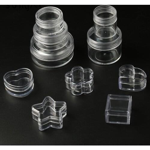 10 size Small Transparent Plastic Storage Box Jewelry Organizer Case Clear Coin Capsules Case Candy Tools Packaging Box Gift Box