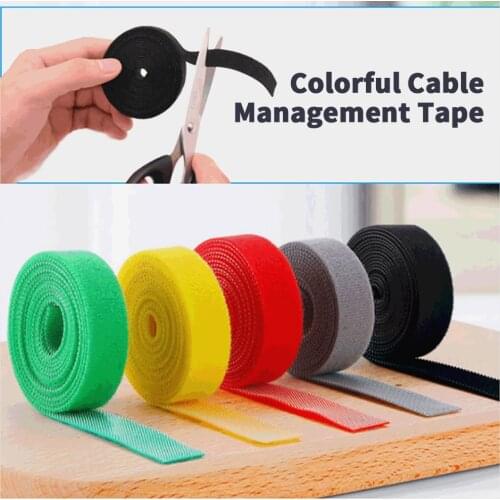 15mm 1/3/5m USB Cable Winder Cable Organizer Tie Mouse Wire Earphone Storage Holder PC Cord Cable Management Hoop Tape Protector