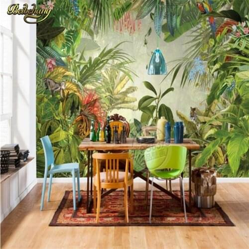 Beibehang papel de parede 3D photo wallpaper Custom Retro rainforest animal monkeys landscape bedroom wall mural wall paper roll