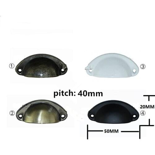 50*20mm Mini Metal Handle Kitchen Drawer Cabinet Door Handle Furniture Knobs Cupboard Antique Hardware Shell Pull Handles,2Pcs