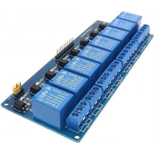 8 way road relay module with opto relay control board indicator light PLC DC 12V power module Development board for Arduino