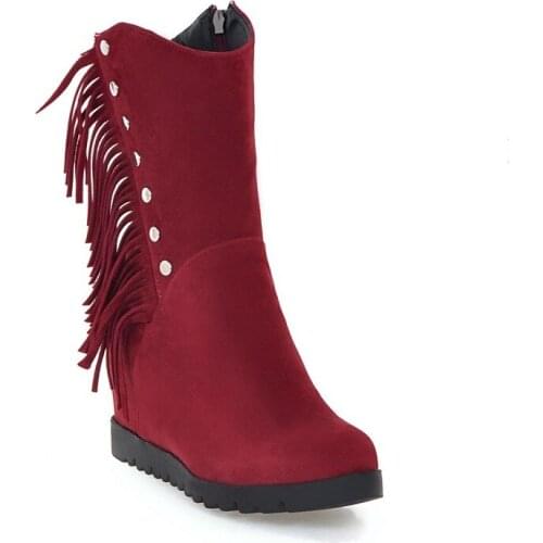 Big Size Simple tassel boots boots women shoes ankle boots for women ladies boots shoes woman winter