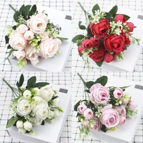A Bunch of Beautiful Artificial Peony Roses Silk Flowers DIY Home Garden Party Wedding Decoration Artificial Flowers