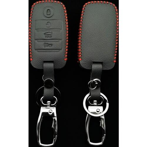 Genuine Leather 4 Buttons Keyless Entry Smart Key Case Cover For Kia Sorento/Rio/Rio5/Optima/K5/K4/KX3 Car Styling