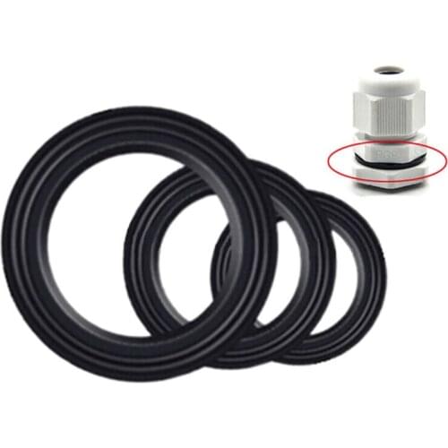 PG7~PG48 Black Rubber Sealing Ring Waterproof Washer O Ring Gasket for IP68 Nylon Cable Glands