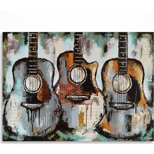 Daimond-painting,square drill cross stitch guitar diamond embroidery Retro full display,pictures mosaic abstract art music icons