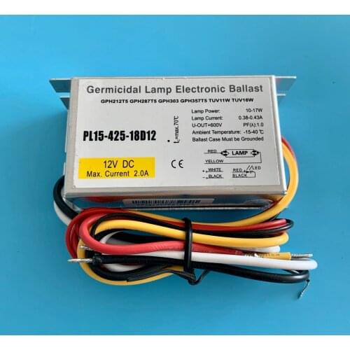 DC12V power supply UV lamp ballast PL15-425-18D12 10-17W lamp ballast