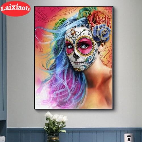Diy Diamond Painting flower beauty girl Diamond Embroidery skull woman Full square round drill 5d Diamond Mosaic kits decor art
