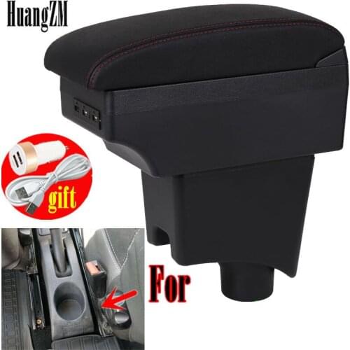 For Renault Dacia Sandero Logan 2013 - 2017 Rotatable armrest box Central console storage box ashtray USB Charging with Automobi