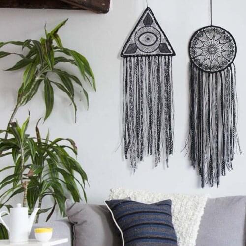 Gothic Evil Eye Black Dream Catcher Handmade Wall Hanging Dreamcatcher Ornament