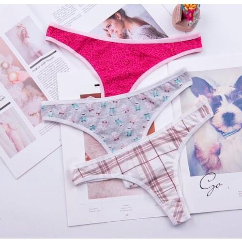 Cotton Thong Womens Panties Underwear Women Lace Soft Briefs Sexy Lingerie low Waist lingerie g-string 3pcs/Lot ac143