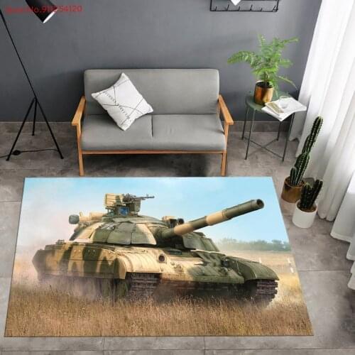 Tank Print Carpet Home Bedroom Rugs Anti Slip Bathroom Kitchen Mats Area Rugs Entrance Doormats for Living Room Table Rugs