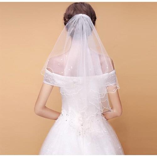 1.5m Lace Long Bride Wedding Veil Wedding Gauze White Dress for Bride Marriage Wedding Accessories