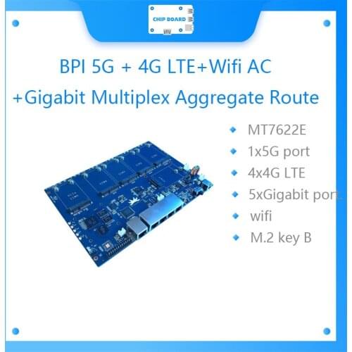 Banana PI BPI 5G + 4G LTE+Wifi AC+Gigabit Multiplex Aggregate Route