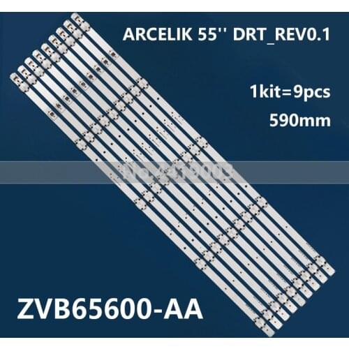 100% New 9pcs/Kit LED strips for GRUNDIG 55 TV 55 VLX 7730 SP 55GUB8852 55GUW8867 55VLX7810BP ARCELIK 55" DRT_REV0.1 ZVB65600-AA