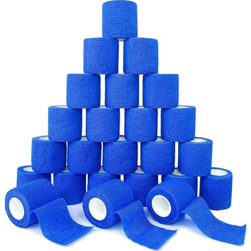 New-24 Pcs Elastic Self-Adhesive Bandage 5 cm Sports Fixed Bandage Suitable for Sports Injuries and Pet Treatment