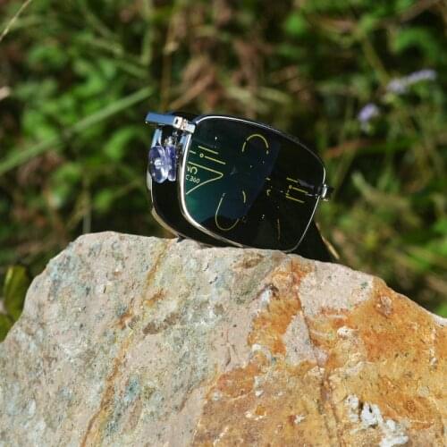 Fold Vintage Transition Sun Photochromic Reading Glasses Men Multifocal Diopter Progressive glasses Square reading glasses FML