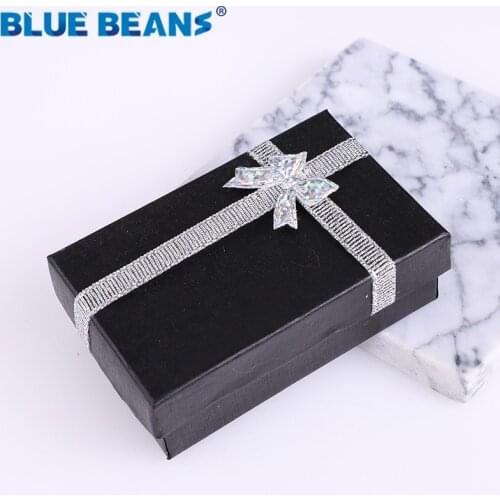 2019New Engagement Ring jewelry organizer shape Black box Earrings Necklace Bracelet Gift Boxes Holder carton bow case Square