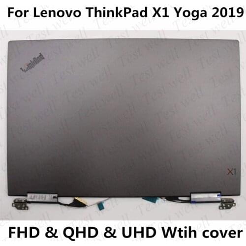 Original 14'' LCD display with cover full assembly FHD UHD QHD For Lenovo ThinkPad X1 Yoga 2019 Version the top of laptop