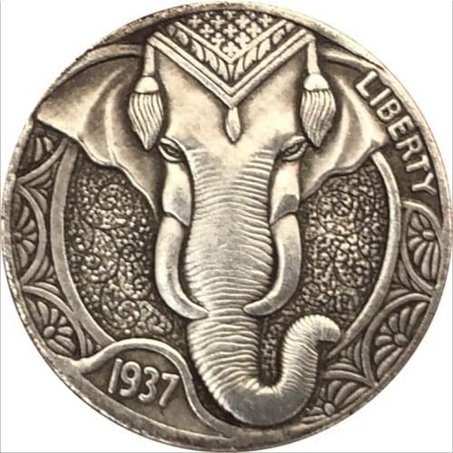 Elephant elephant king commemorative coin American Morgan hobo retro coin elephant king coin gift souvenir