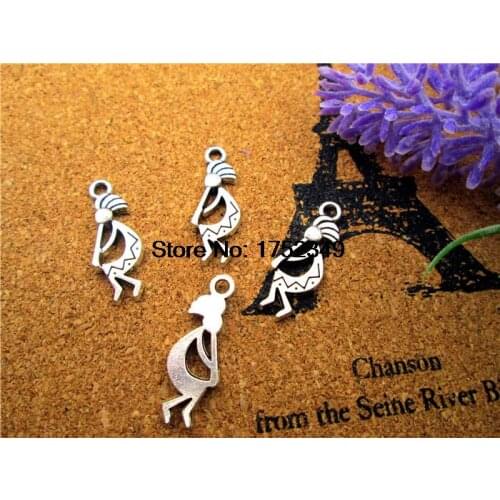 20pcs Kokopelli Charms Kokopelli Pendants Antiqued Tibetan Silver 9 x 20 mm