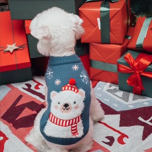 Christmas Dog Cat Sweater Pullover Winter Dog Clothes for Small Medium Dogs Chihuahua Yorkies Corgi French Bulldog Pet Clothing