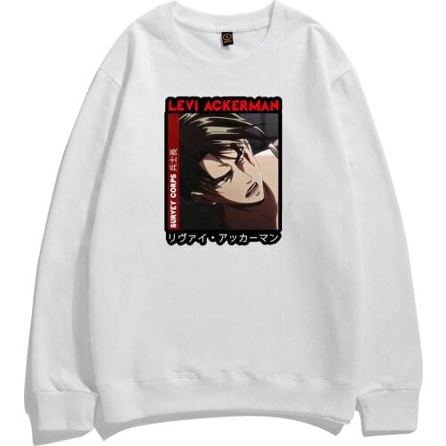 Levi Ackerman Anime Sweatshirts Harajuku Japan Style Tracksuit Attack on Titan Hoodie Sweatshirt Men Cotton Street Man Pullover
