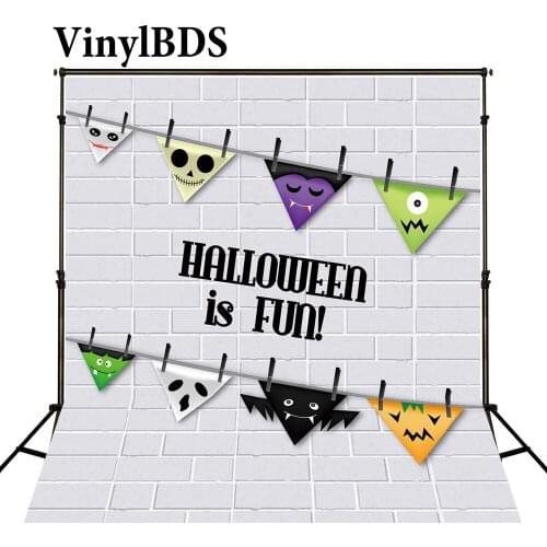 VinylBDS Photography Backdrops Halloween Backdrop Children Photo Background Cartoon Children Background Brick Wall Backdrop