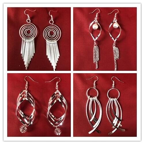 LosoDo 2021 new style Bohemian retro ethnic style Miao silver tassel earrings for women fashion Simple Earrings jewelry