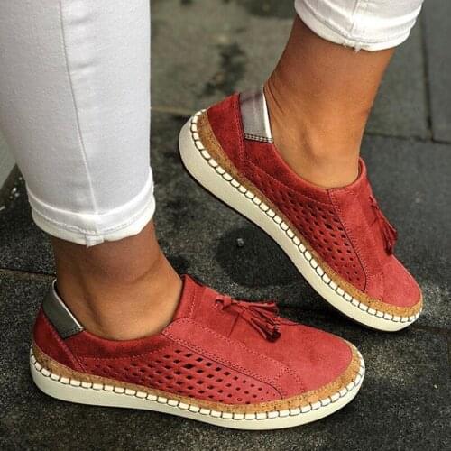2020 Spring Women Tassel Shoes Hollow Out Womens Canvas Casual Shoes Solid Color Woman Shoes 35-43