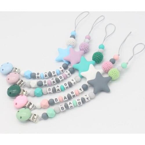 1Pc NEW DIY Silicone Baby Pacifier Clip Colorful Pacifier Chain For Infnat Kids Teething Soother Chew Toy Dummy Nipple Clips