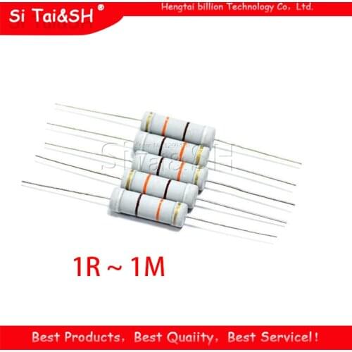 10pcs 5W 5% Carbon Film resistor 1R ~ 1M 2.2R 10R 22R 47R 51R 100R 150R 470R 1K 4.7K 10K 47K 1 2.2 10 22 47 51 100 150 470 ohm