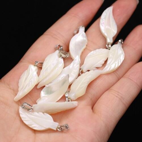 3PCS 2021New Natural Freshwater Shell White Tree Leaf Shape Pendant Making DIY Fashion Necklace Earrings Jewelry Decoration Gift