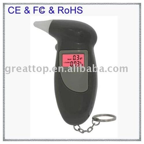 3pcs/lot +free shipping Factory outlet police digital alcohol tester with lcd display and 5 pcs mouthpiece (GT-ALT-07)