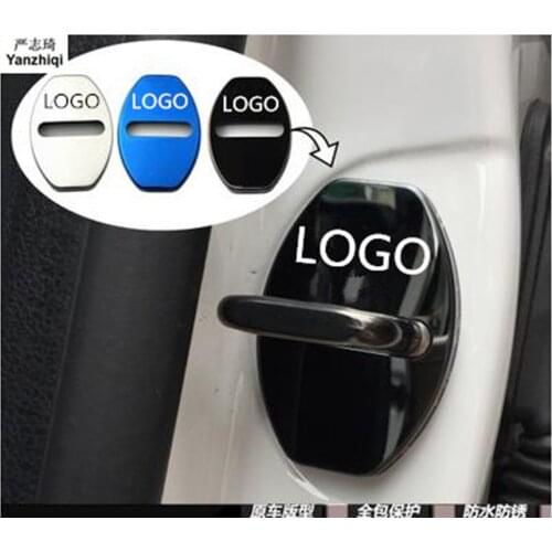 4pcs/lot Stainless Steel car covers Door lock cover case for seat leon ibiza Alhambra accessories car styling