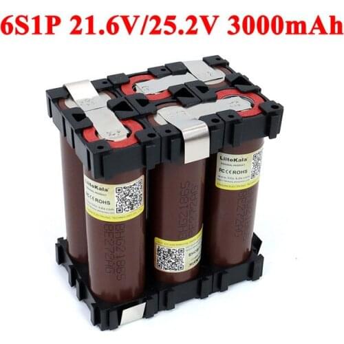 New Liitokala 18650 HG2 6S 3000mAh High power 20A 21V/25.2V for Screwdriver Electric hand drill batteries weld battery pack
