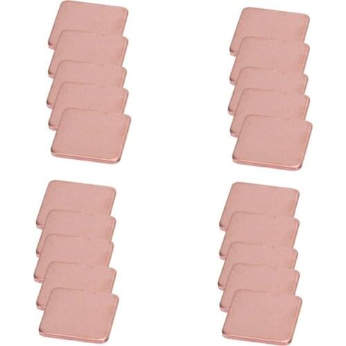 Computer Cooling Accessories for 20 pcs 15mmx15mm 0.3mm to 2mm Thick Heatsink Copper Shim Thermal Pads for Laptop IC Chipset