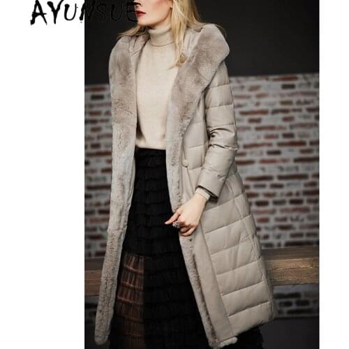 AYUNSUE Women's Sheepskin Coats With A Hood China